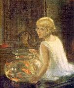 Henry Salem Hubble Rosemary and the Goldfish oil painting on canvas